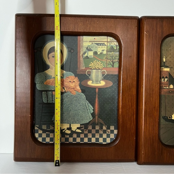 VTG Charles Wysocki Wood Framed Cardboard Backed Prints (?) Primitive - Picture 9 of 16